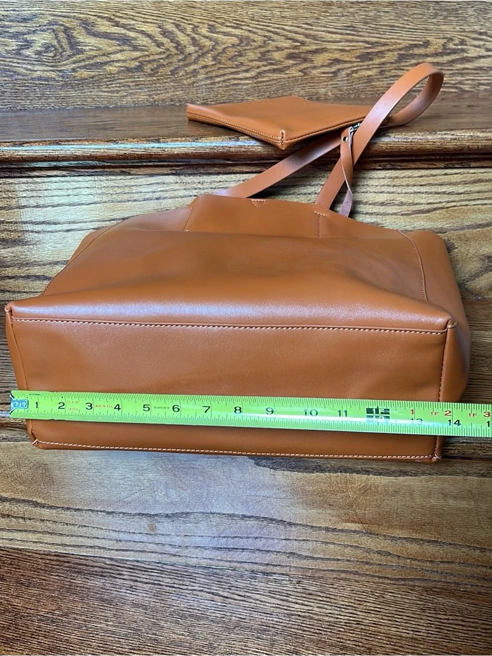 Co Lab Leather Tote Bag with Detachable Pouch